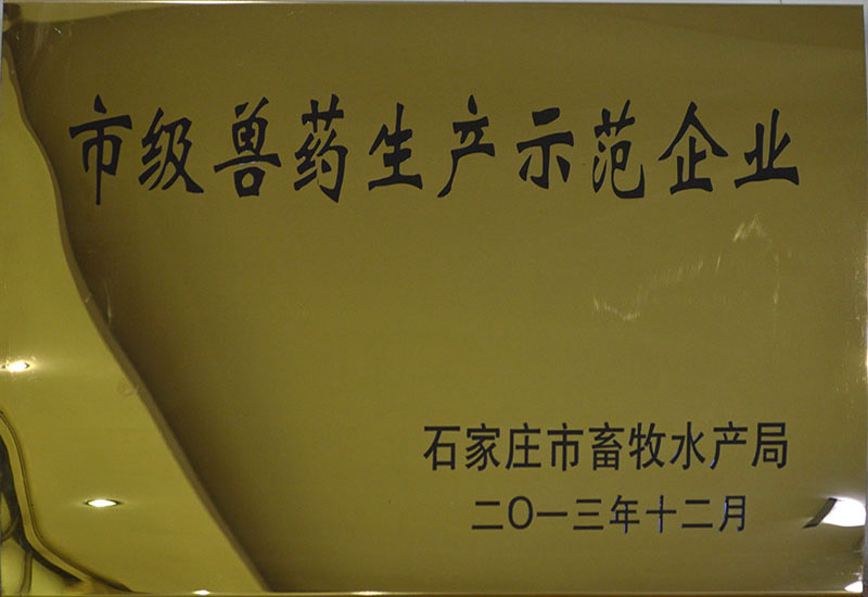 市級獸藥生產(chǎn)示范企業(yè)